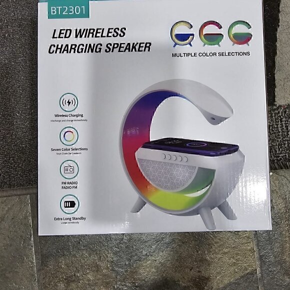 Bluetooth Speaker Night Lights Wireless Phone Charger Station FM Radio Lamp Gift - Picture 8 of 8